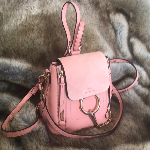 NWT Chloe Mini Faye leather & suede Backpack - Picture 2 of 8